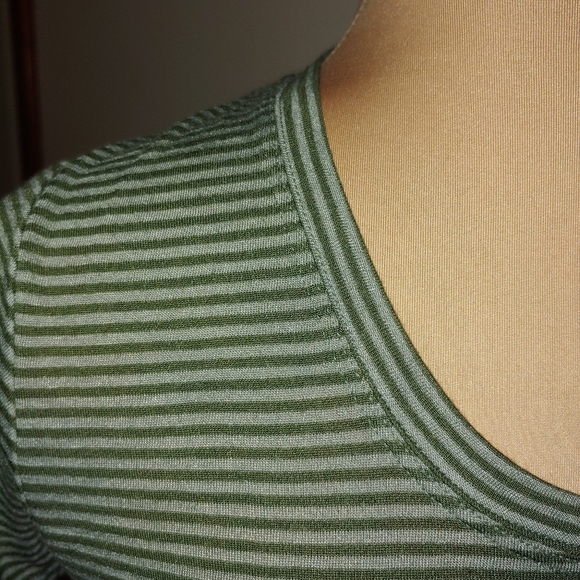 DONATING SOON-Eddie Bauer striped green tee - Picture 2 of 5
